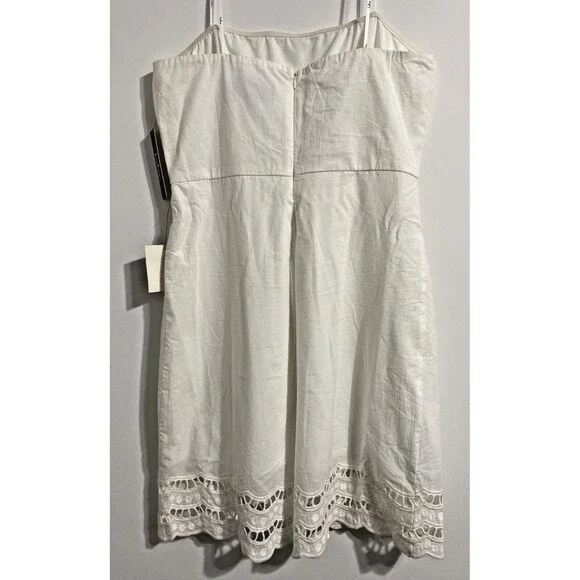 Lulus Dress Women's XL White Sunny Sweetheart Crochet Lace Eyelet Strapless NEW - Picture 4 of 10